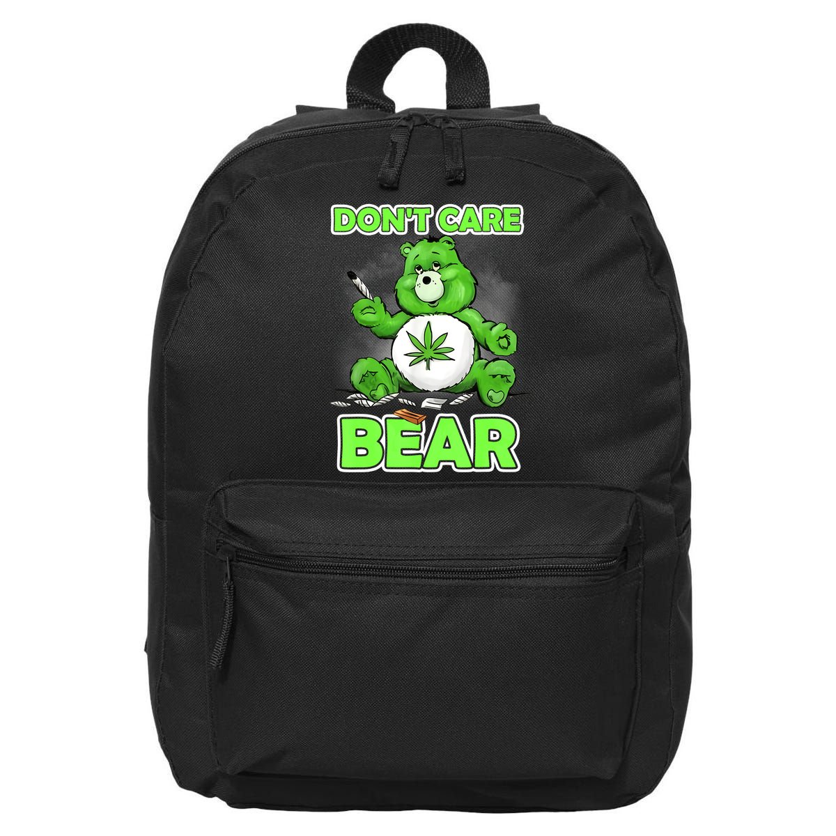 Dont Care Bear Smoking Weed Cannabis Marijuana 4 20 Stoner Gift 2 16 in Basic Backpack