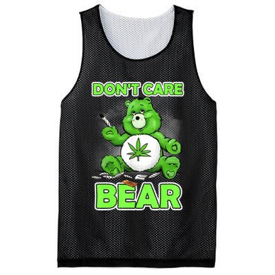 Dont Care Bear Smoking Weed Cannabis Marijuana 4 20 Stoner Gift 2 Mesh Reversible Basketball Jersey Tank