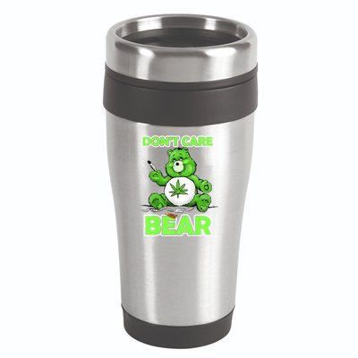Dont Care Bear Smoking Weed Cannabis Marijuana 4 20 Stoner Gift 2 16oz Travel Tumbler
