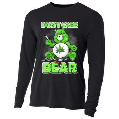Dont Care Bear Smoking Weed Cannabis Marijuana 4 20 Stoner Gift 2 Cooling Performance Long Sleeve Crew