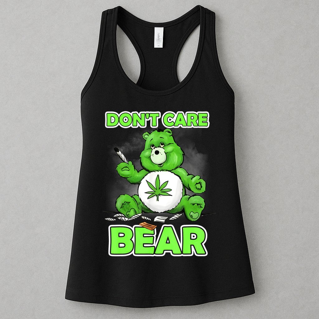 Dont Care Bear Smoking Weed Cannabis Marijuana 4 20 Stoner Gift 2 Womens Tank Top