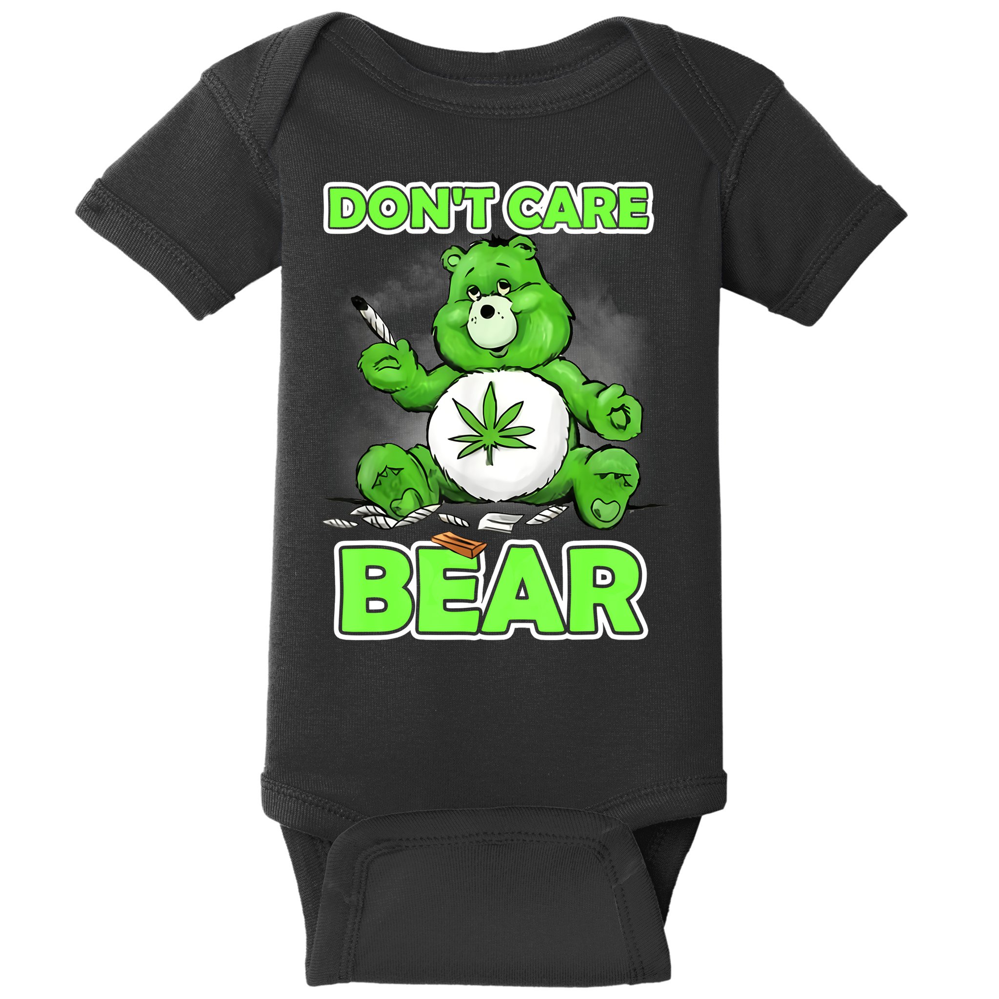 Dont Care Bear Smoking Weed Cannabis Marijuana 4 20 Stoner Gift 2 Baby Bodysuit