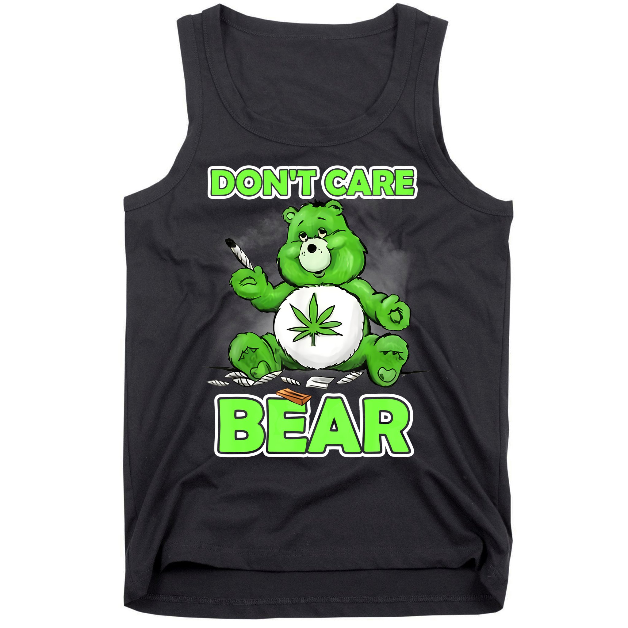 Dont Care Bear Smoking Weed Cannabis Marijuana 4 20 Stoner Gift 2 Tank Top