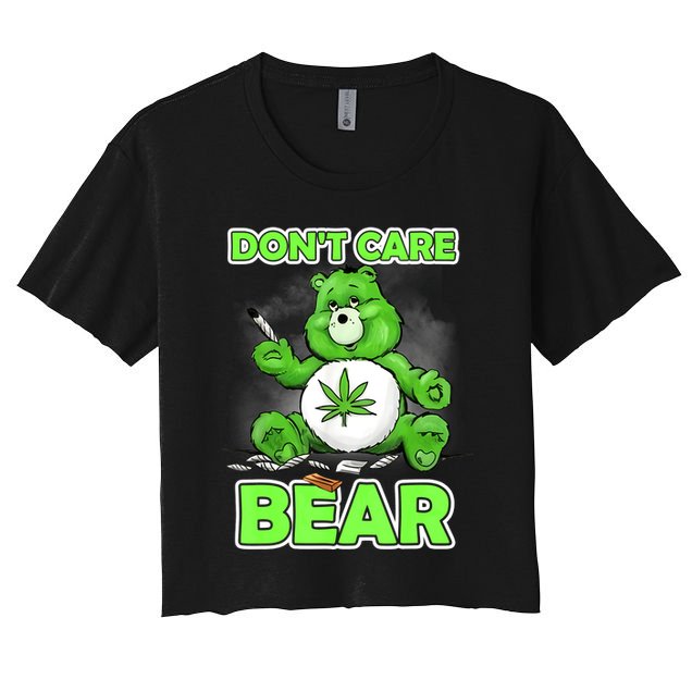 Dont Care Bear Smoking Weed Cannabis Marijuana 4 20 Stoner Gift 2 Crop Top