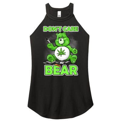 Dont Care Bear Smoking Weed Cannabis Marijuana 4 20 Stoner Gift 2 Women’s Perfect Tri Rocker Tank