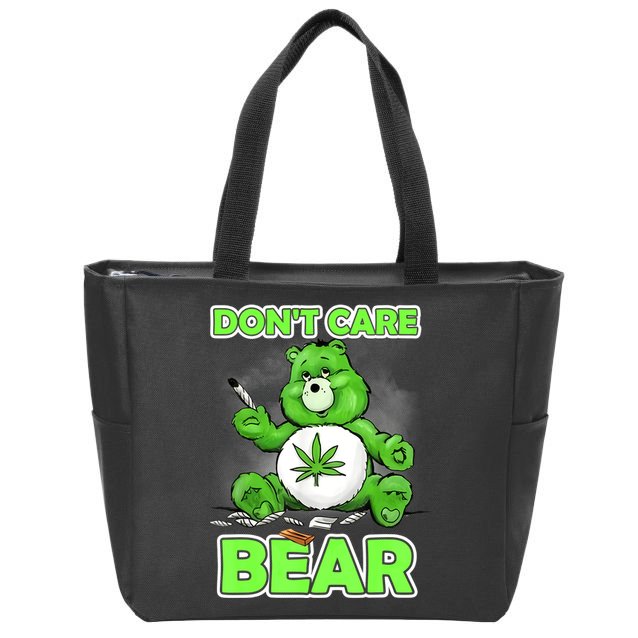Dont Care Bear Smoking Weed Cannabis Marijuana 4 20 Stoner Gift 2 Zip Tote Bag