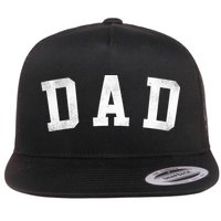 Dad Classic Bold Font FatherS Day Dad Flat Bill Trucker Hat
