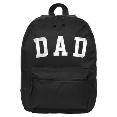 Dad Classic Bold Font FatherS Day Dad 16 in Basic Backpack