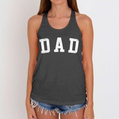 Dad Classic Bold Font FatherS Day Dad Women's Knotted Racerback Tank