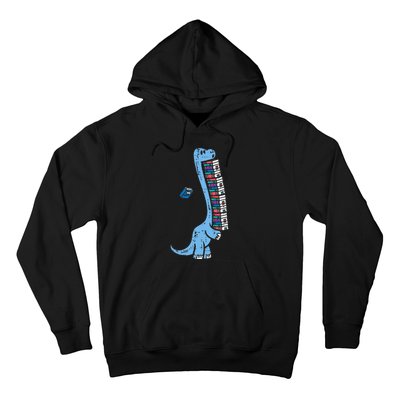 Dino Carrying Books Cute Bookworm Librarian Hoodie