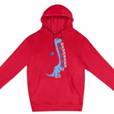 Dino Carrying Books Cute Bookworm Librarian Premium Pullover Hoodie