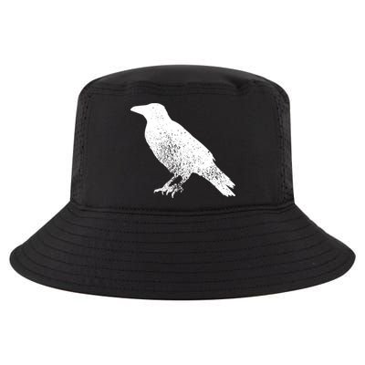 Distressed Crow Bird Print Raven Vintage Bird Cool Comfort Performance Bucket Hat