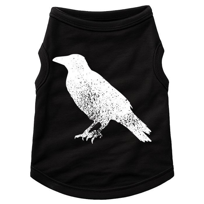 Distressed Crow Bird Print Raven Vintage Bird Doggie Tank
