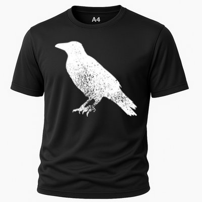 Distressed Crow Bird Print Raven Vintage Bird Cooling Performance Crew T-Shirt