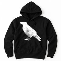 Distressed Crow Bird Print Raven Vintage Bird Hoodie