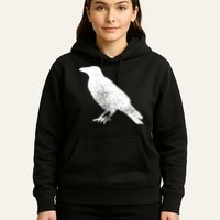 Distressed Crow Bird Print Raven Vintage Bird Hoodie