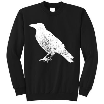 Distressed Crow Bird Print Raven Vintage Bird Sweatshirt