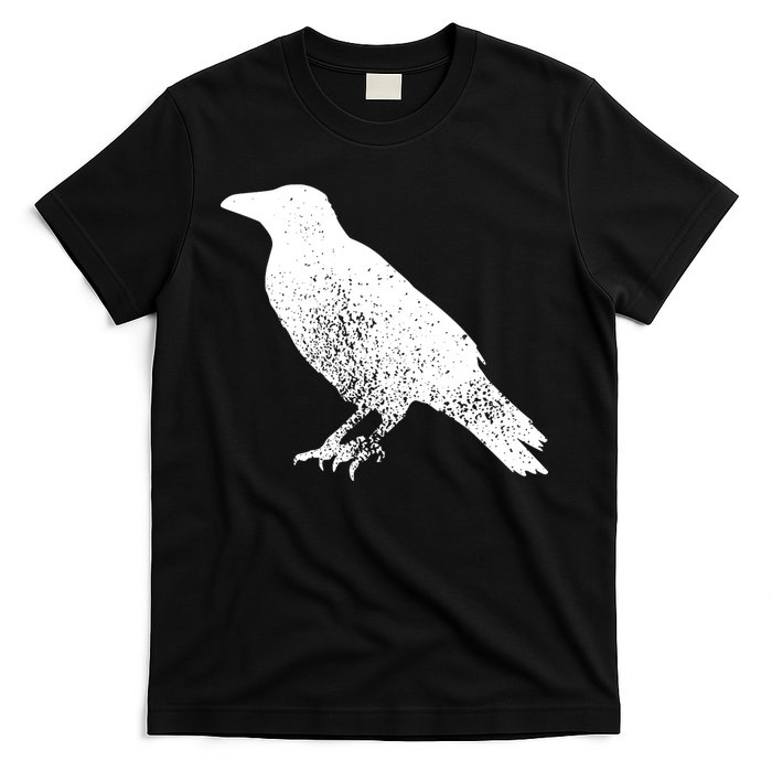 Distressed Crow Bird Print Raven Vintage Bird T-Shirt