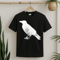 Distressed Crow Bird Print Raven Vintage Bird T-Shirt