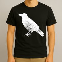 Distressed Crow Bird Print Raven Vintage Bird T-Shirt