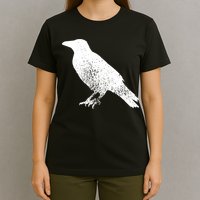 Distressed Crow Bird Print Raven Vintage Bird T-Shirt