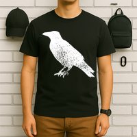 Distressed Crow Bird Print Raven Vintage Bird T-Shirt
