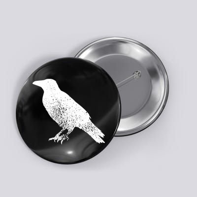 Distressed Crow Bird Print Raven Vintage Bird Button