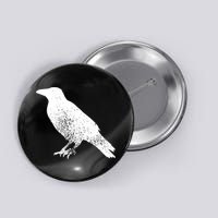 Distressed Crow Bird Print Raven Vintage Bird Button