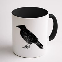 Distressed Crow Bird Print Raven Vintage Bird Mug