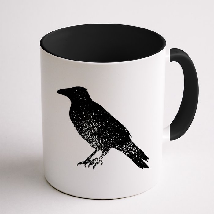 Distressed Crow Bird Print Raven Vintage Bird Mug