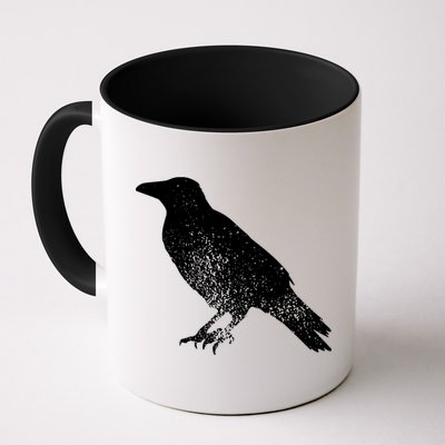 Distressed Crow Bird Print Raven Vintage Bird Mug