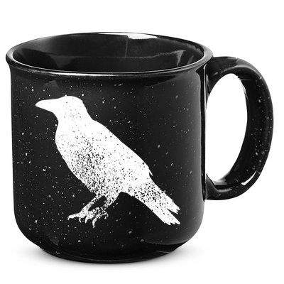 Distressed Crow Bird Print Raven Vintage Bird 15oz Campfire Ceramic Mug