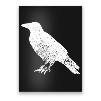 Distressed Crow Bird Print Raven Vintage Bird Poster