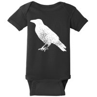 Distressed Crow Bird Print Raven Vintage Bird Baby Bodysuit