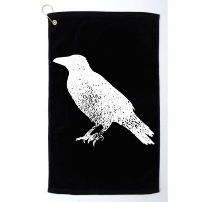 Distressed Crow Bird Print Raven Vintage Bird Golf Towel