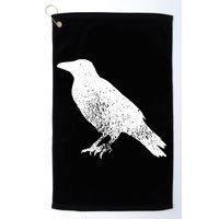 Distressed Crow Bird Print Raven Vintage Bird Golf Towel