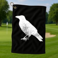 Distressed Crow Bird Print Raven Vintage Bird Golf Towel