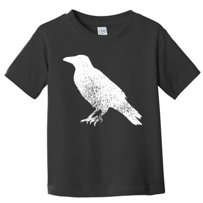 Distressed Crow Bird Print Raven Vintage Bird Toddler T-Shirt