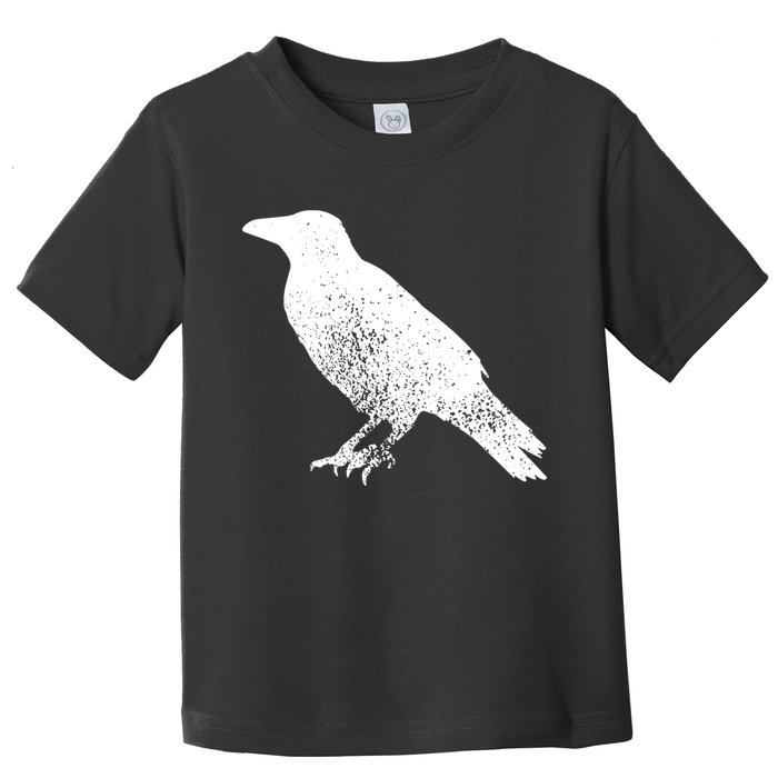 Distressed Crow Bird Print Raven Vintage Bird Toddler T-Shirt