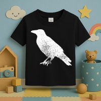 Distressed Crow Bird Print Raven Vintage Bird Toddler T-Shirt
