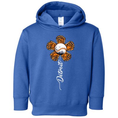 Detroit Colorful Baseball Flower Souvenir Tee I Love Detroit Toddler Hoodie