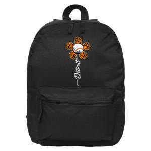 Detroit Colorful Baseball Flower Souvenir I Love Detroit 16 in Basic Backpack