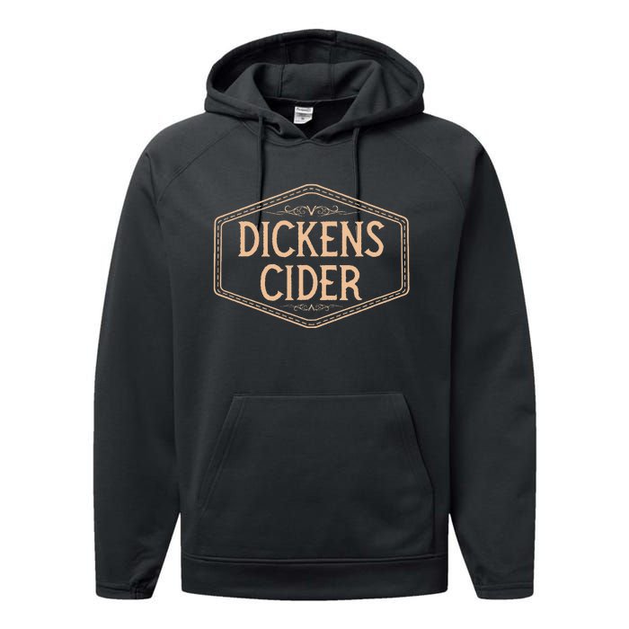 Dickens Cider Bottle Label Pun Design Cheeky Innuendo Performance Fleece Hoodie