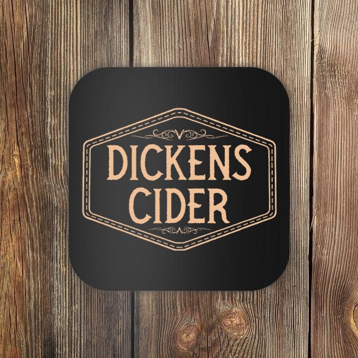 Dickens Cider Bottle Label Pun Design Cheeky Innuendo Coaster