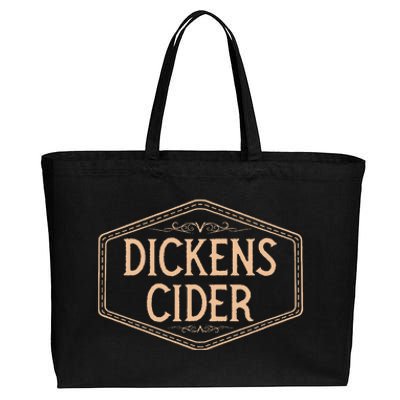 Dickens Cider Bottle Label Pun Design Cheeky Innuendo Cotton Canvas Jumbo Tote