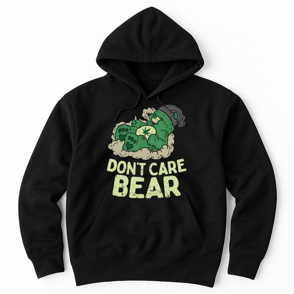 Dont Care Bear Smoking Weed Cannabis Marijuana 4 20 Stoner Gift 2 Hoodie