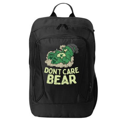 Dont Care Bear Smoking Weed Cannabis Marijuana 4 20 Stoner Gift 2 City Backpack