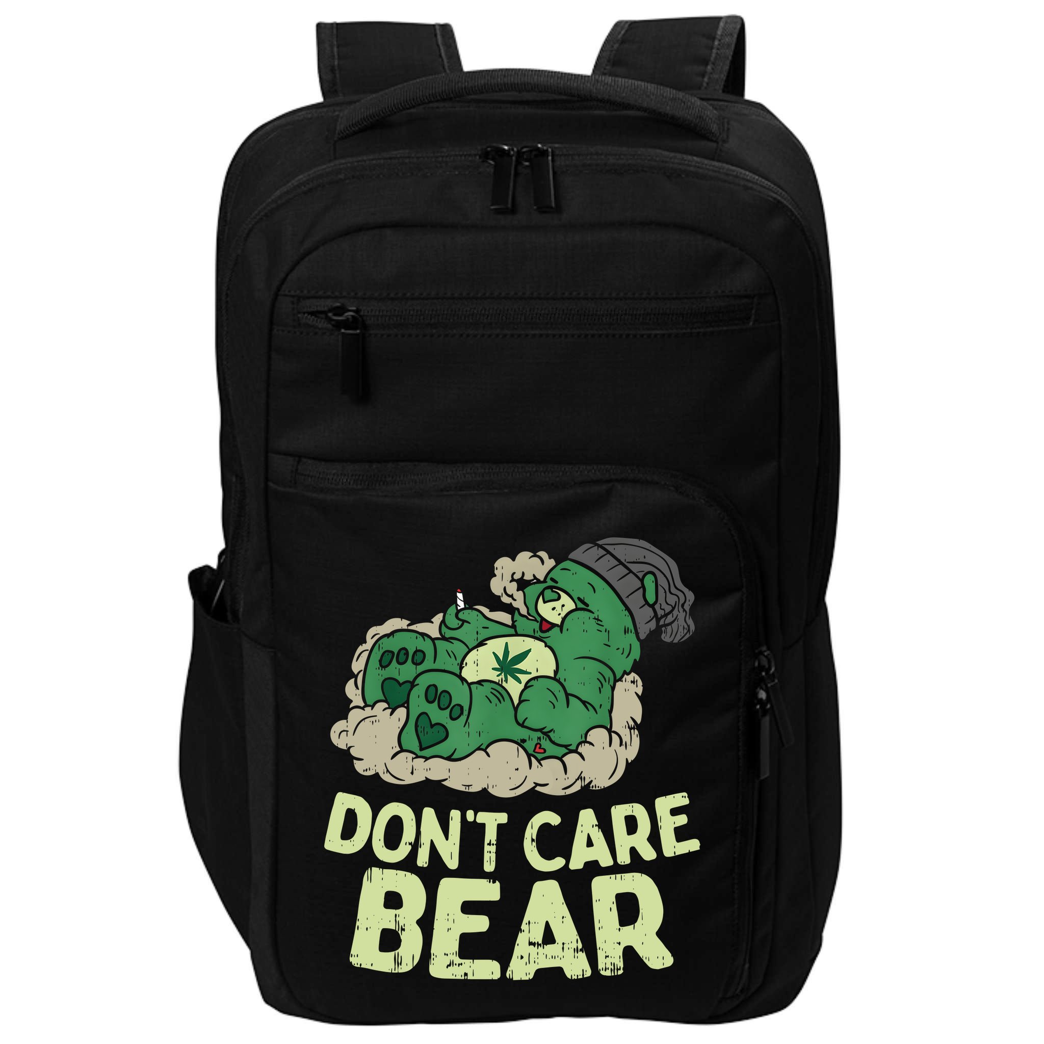 Dont Care Bear Smoking Weed Cannabis Marijuana 4 20 Stoner Gift 2 Impact Tech Backpack