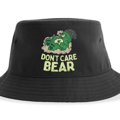 Dont Care Bear Smoking Weed Cannabis Marijuana 4 20 Stoner Gift 2 Sustainable Bucket Hat
