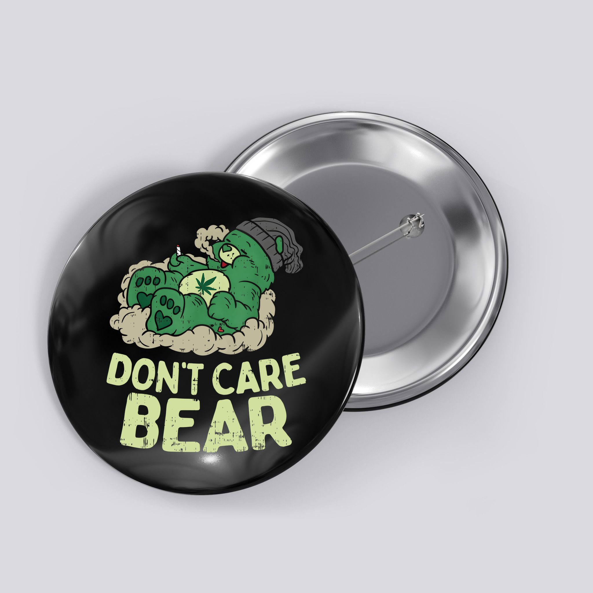 Dont Care Bear Smoking Weed Cannabis Marijuana 4 20 Stoner Gift 2 Button